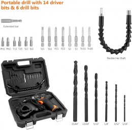 Taladro Inalámbrico de 12V-24 piezas y bolsa de herramientas TACKLIFE8